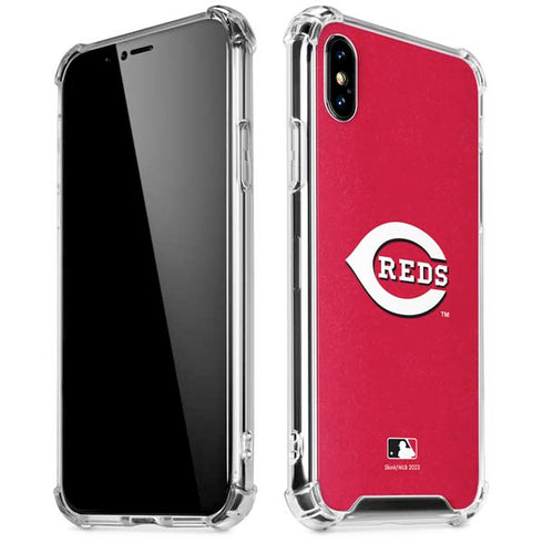 MLB Cincinnati Reds - Solid Distressed iPhone XS Max Clear Case
